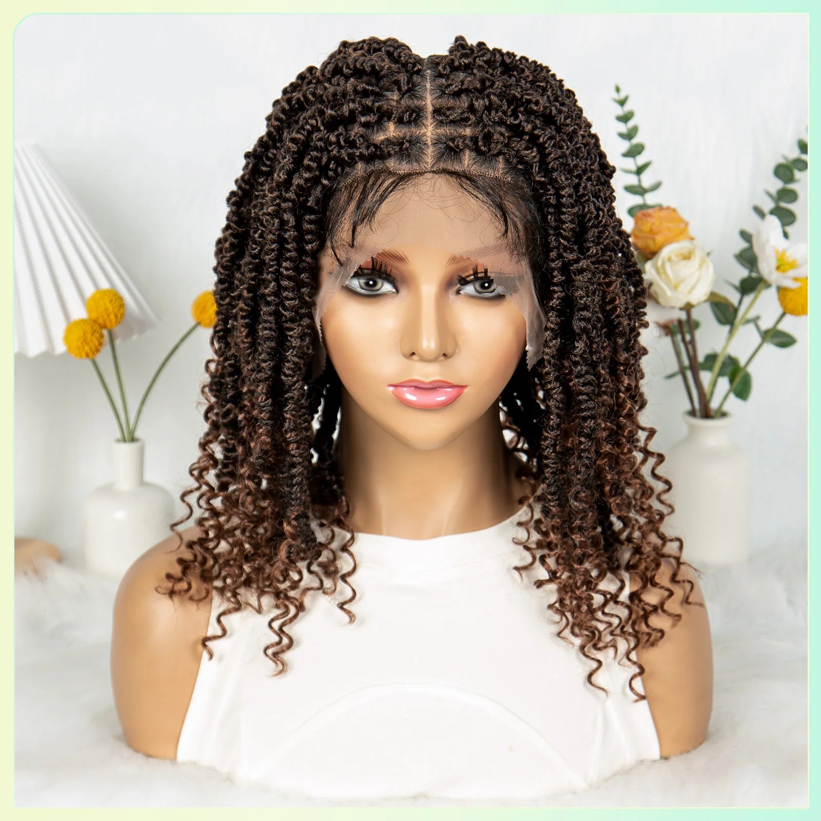14Inch Full Lace Twisted Braided Wigs
